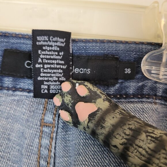 Vintage Calvin Klein Jeans Mens 36x30 Blue Medium Wash Cotton Straight Baggy Y2K - Picture 11 of 16